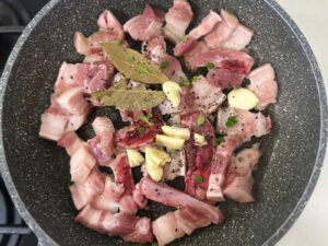 Pork with adobo spices