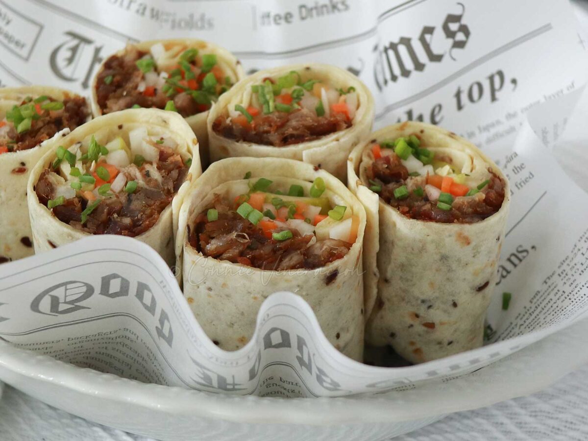 Pulled pork adobo wraps