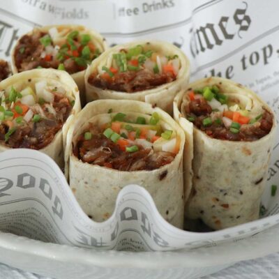 Pulled pork adobo wraps