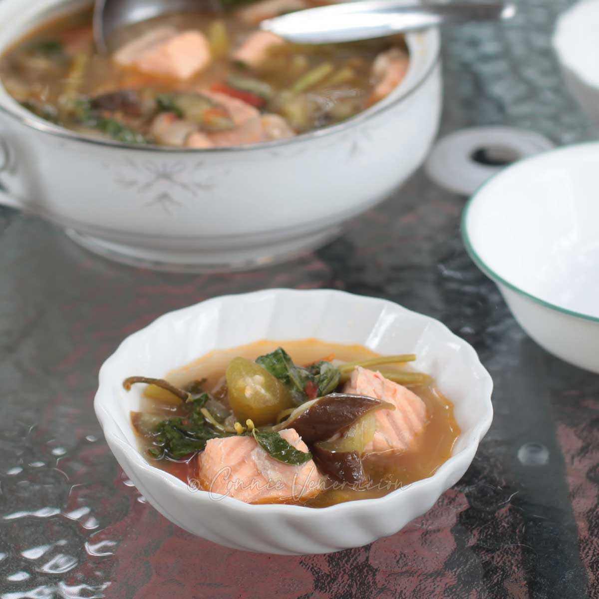 Salmon belly sinigang