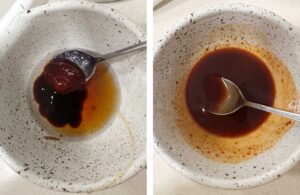 Mixing sauce