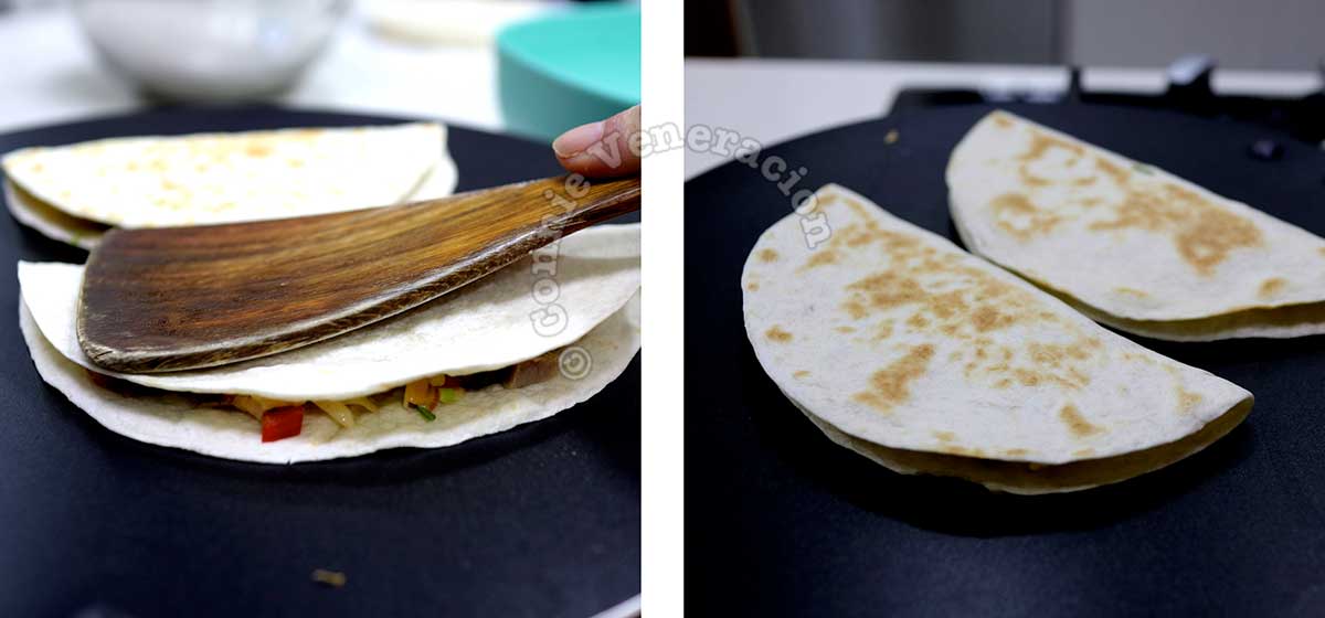 Toasting Beef brisket BBQ quesadillas