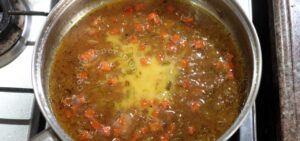 Pork rib chops braised in beer thickened cooking liquid