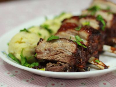 Fall-off-the-bone oven-roasted pork belly ribs