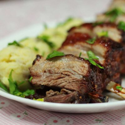 Fall-off-the-bone oven-roasted pork belly ribs