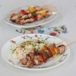 Chicken and pineapple skewers