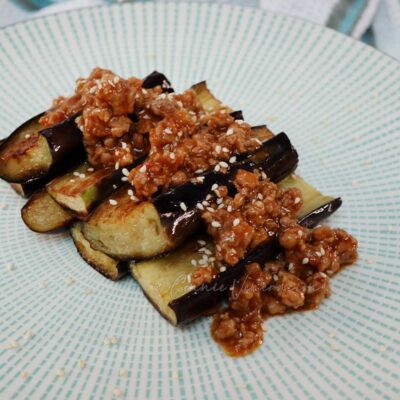 Chinese-style eggplants with braised ground pork