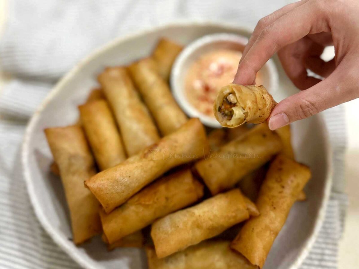 Fish and shrimp spring rolls