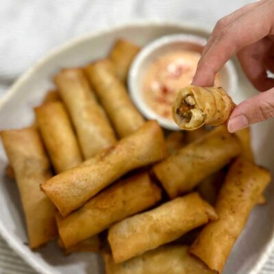 Fish and shrimp spring rolls