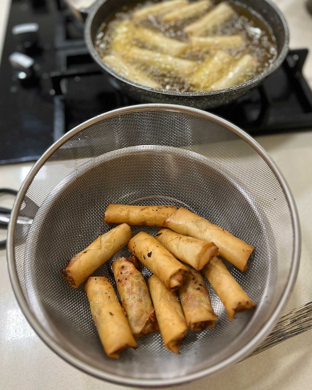 Fish and shrimp spring rolls