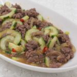 Ground pork and cucumber stir fry