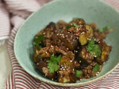 Miso pork and eggplant stir fry