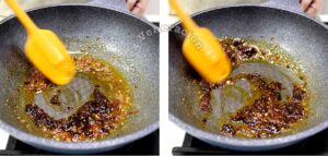 Adding fermented black beans to garlic and doubanjiang