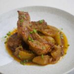 Pork baby back ribs and apple stew