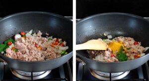 Browning ground pork