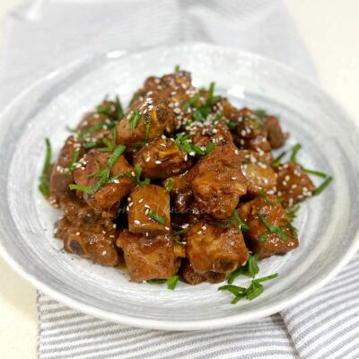 Pork spare ribs braised in soda