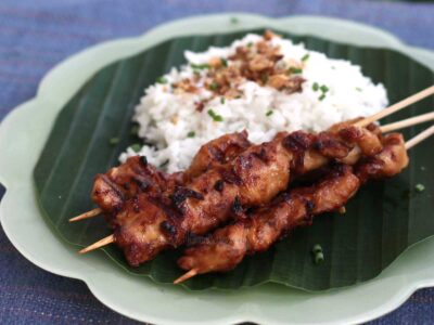 Asian grilled chicken skewers