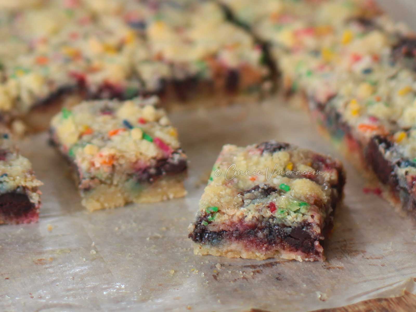 Chocolate and peanut butter squares