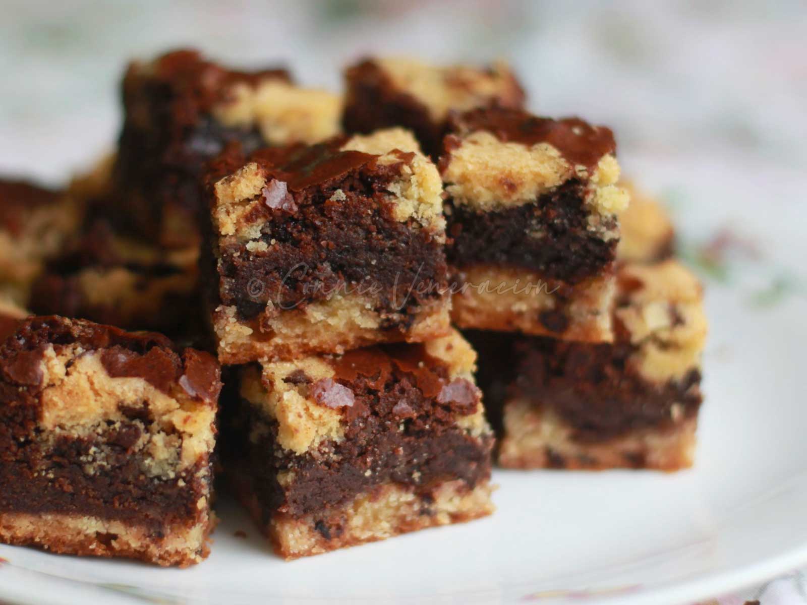 Chocolate chip cookie dough brownies