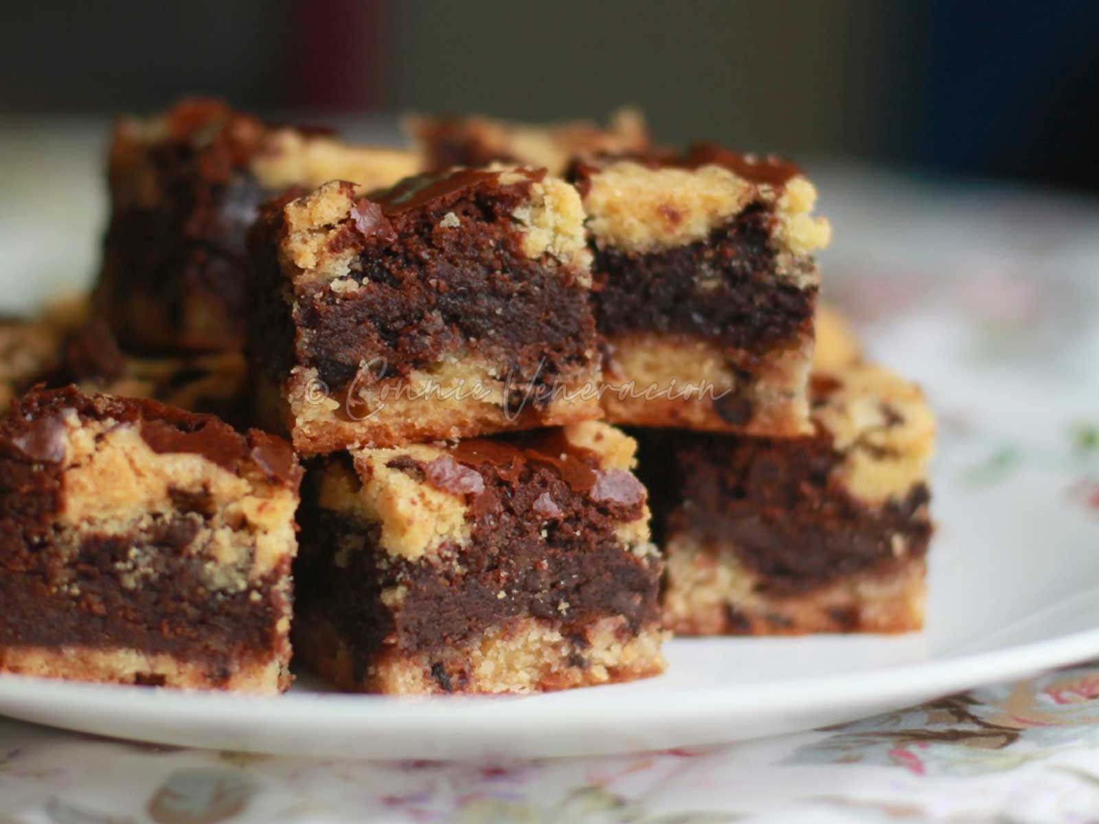 Chocolate chip cookie dough brownies