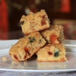 Boozy fruit-and-nut butterscotch brownies