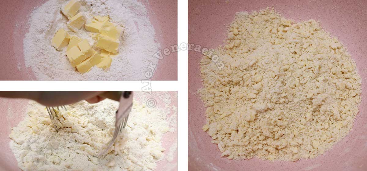 Cutting cold butter into flour