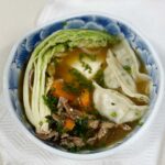 Pork, tofu and dumpling soup