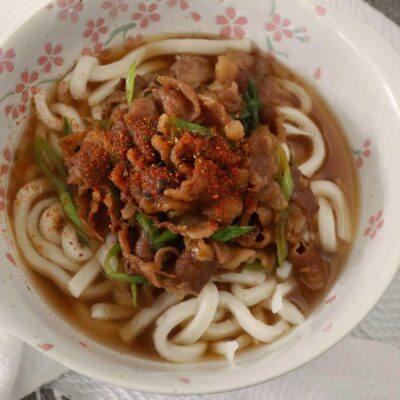 Beef udon soup