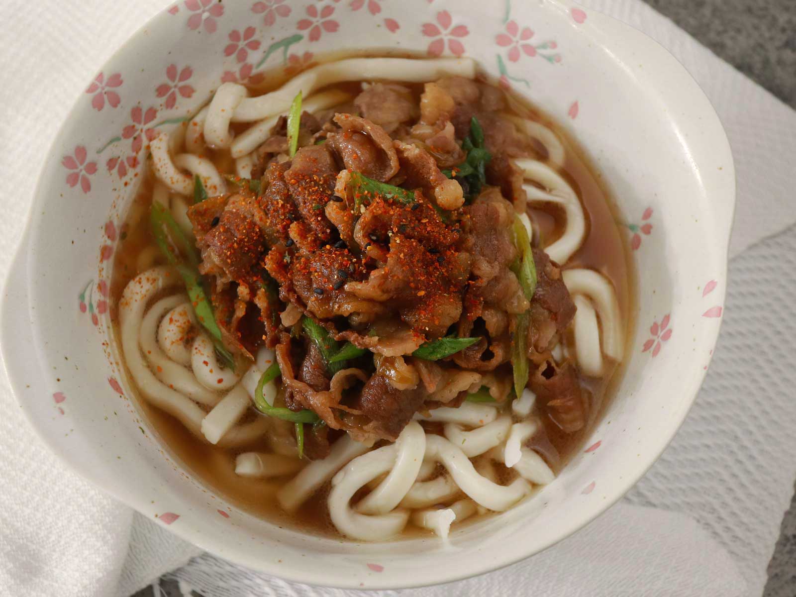Beef udon soup