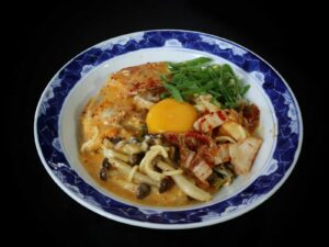 Cheese and kimchi ramen