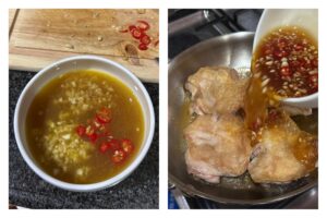Sauce made with honey, calamansi juice, fish sauce, garlic, ginger and chilies