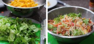 Tossing kani salad