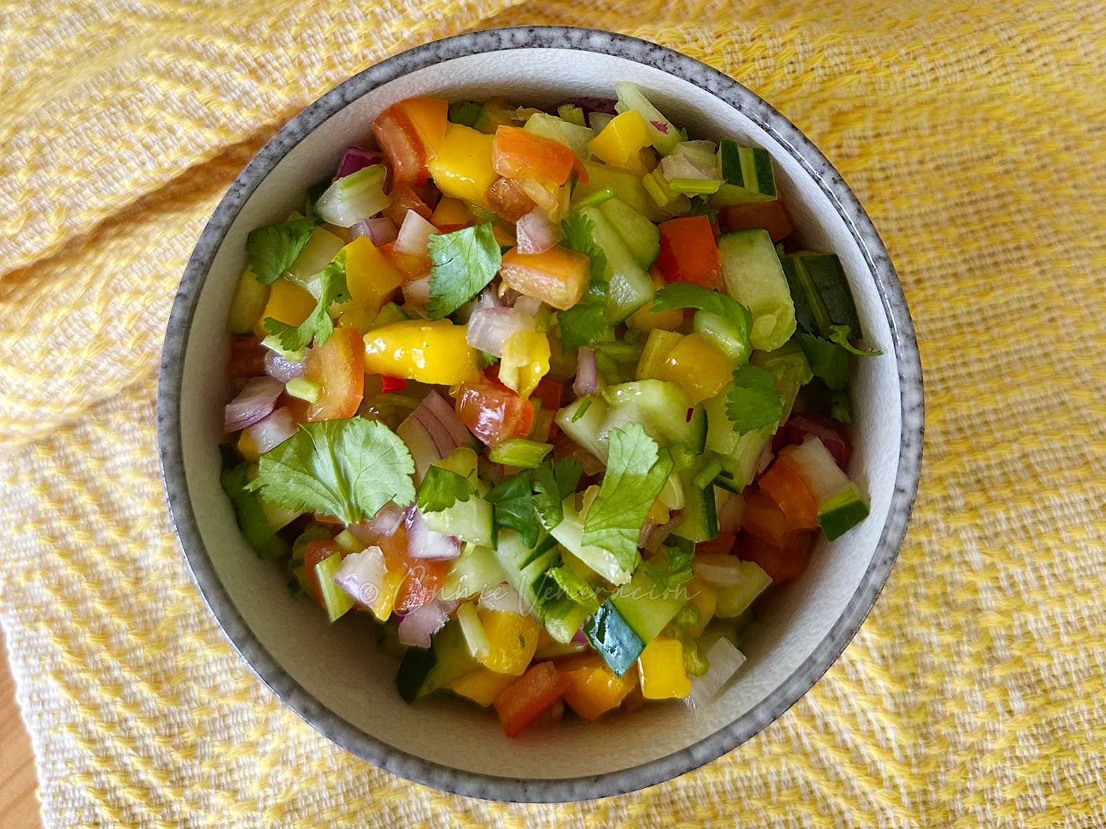 Sweet and tangy mango and tomato salad