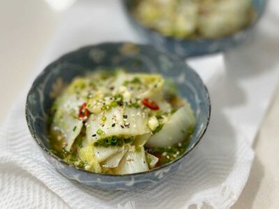 Blanched napa cabbage salad