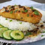 Salmon katsu piccata