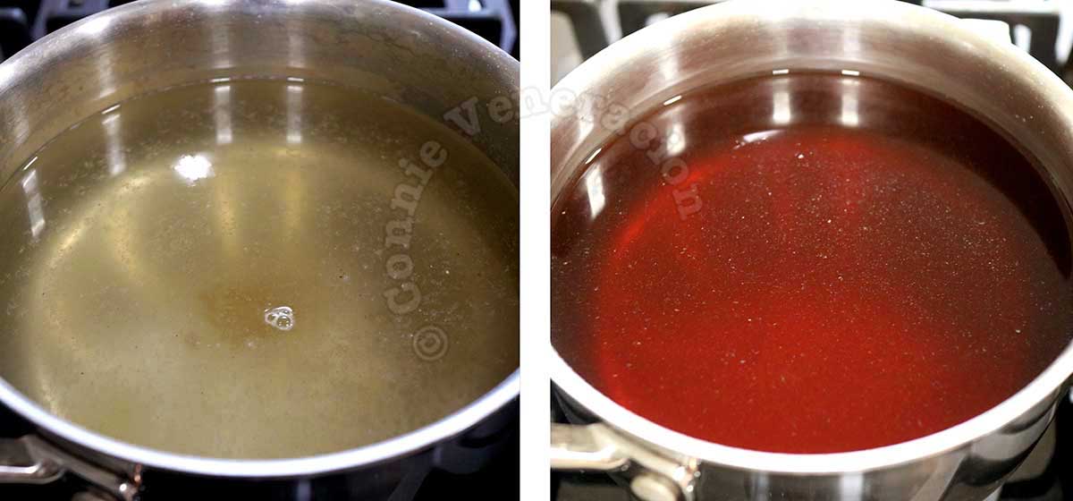 Cooking sweet soy sauce ramen broth