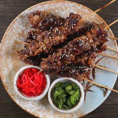 Korean-style grilled beef skewers