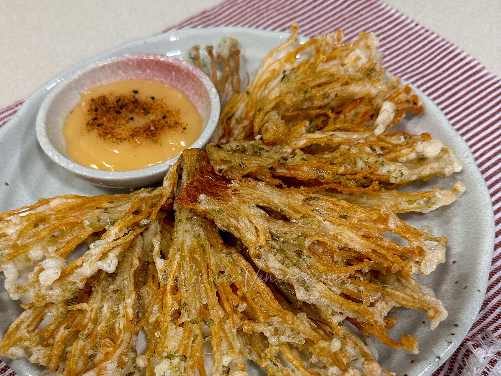 Enoki mushroom tempura