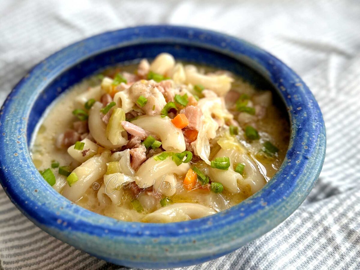 Sopas (Filipino chicken macaroni soup)