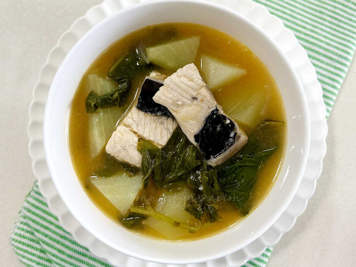 Gingered fish belly and vegetable soup