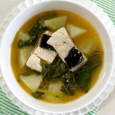 Gingered fish belly and vegetable soup