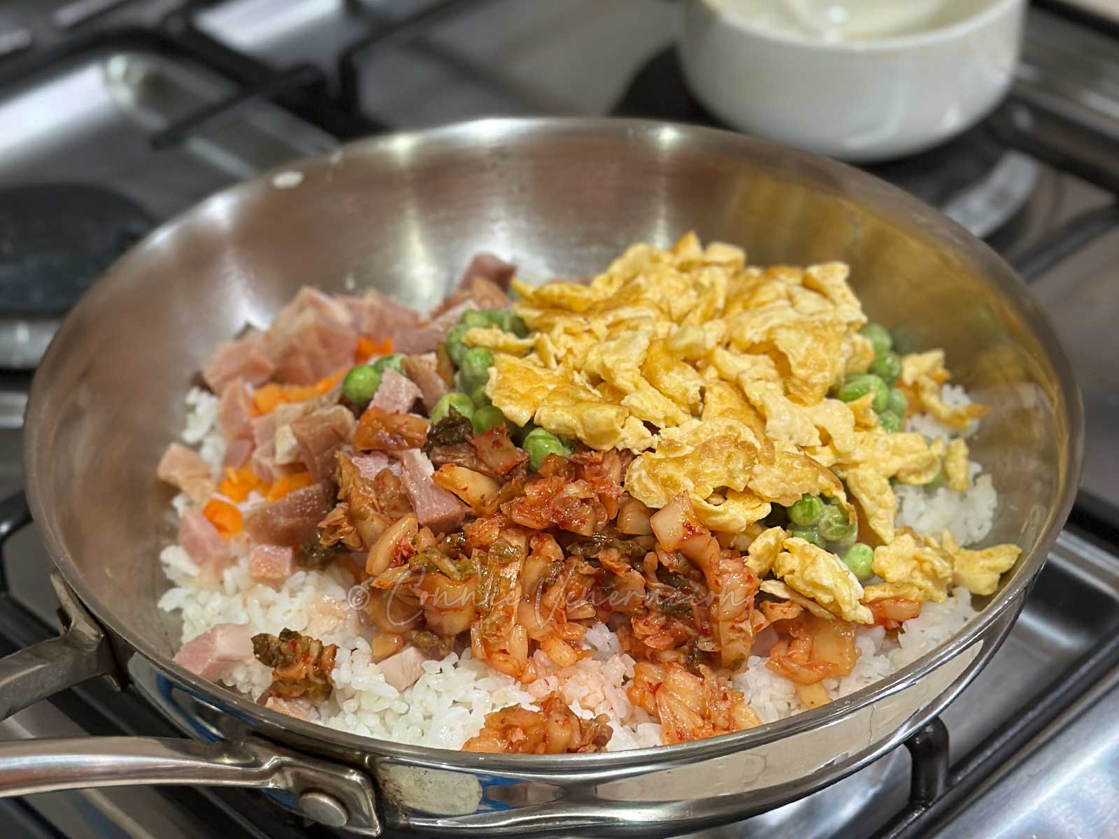 Ham and kimchi fried rice