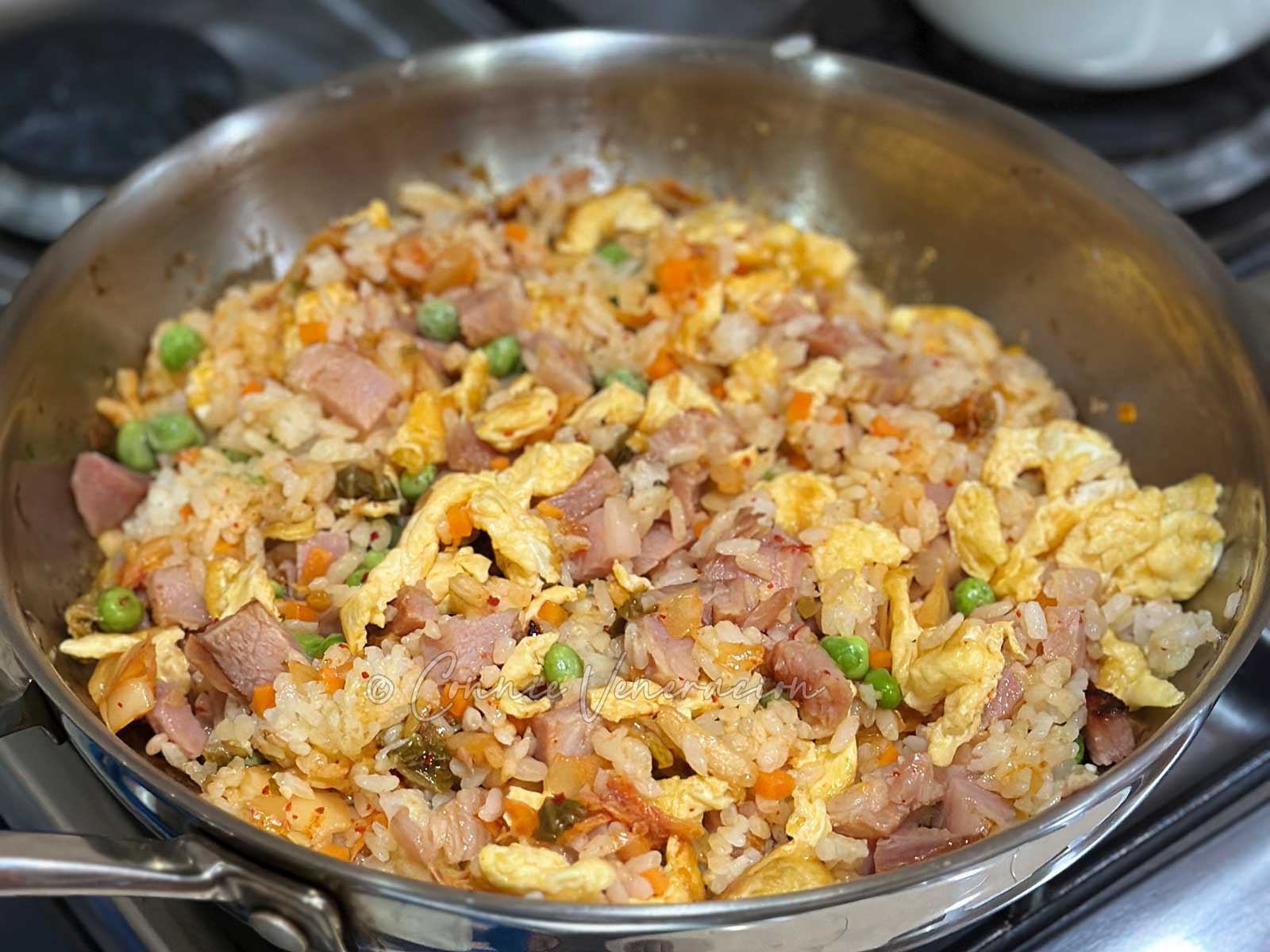 Ham and kimchi fried rice
