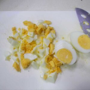 Roughly chopped hard boiled eggs