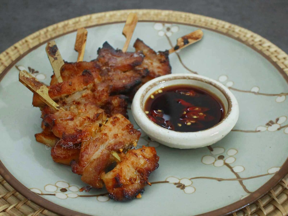Air fried lemongrass pork belly