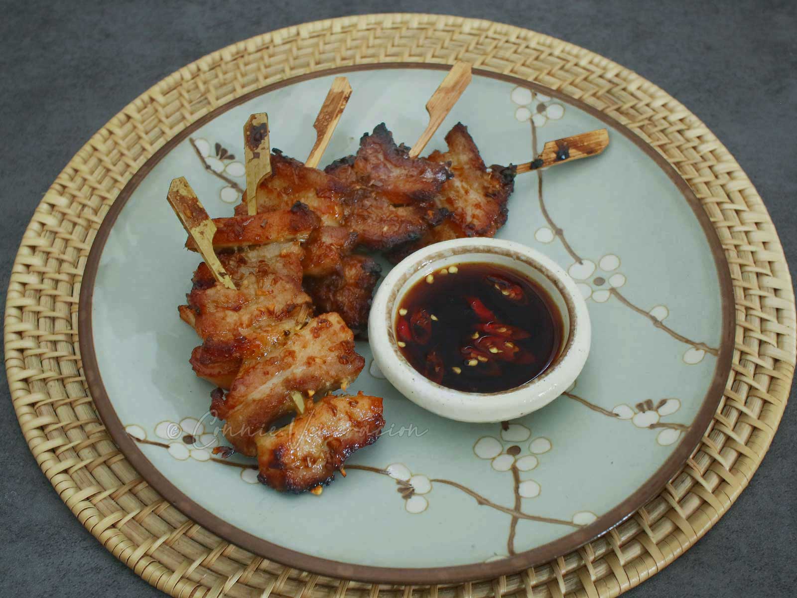 Air fried lemongrass pork belly