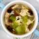 Bok choy and mushroom egg drop soup