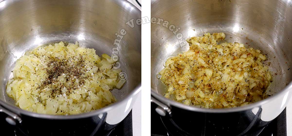 Caramelizing onion in butter