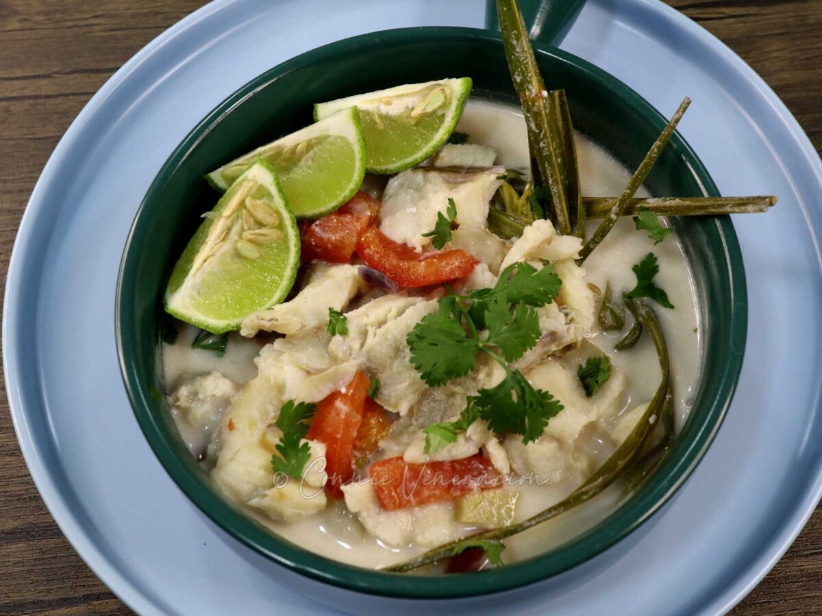 Thai fish coconut cream soup (tom kha pla)
