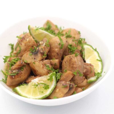 Lime butter garlic mushrooms
